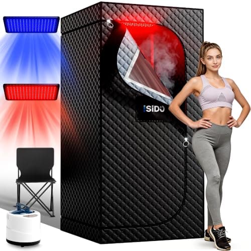 ISIDO Infrared Steam Sauna with Red and Blue Light Therapy