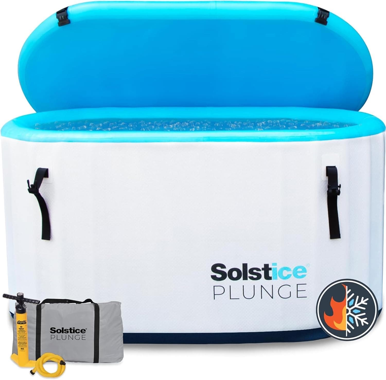 SOLSTICE Inflatable Cold Plunge Tub, Chiller-Ready 100 Gal product photo